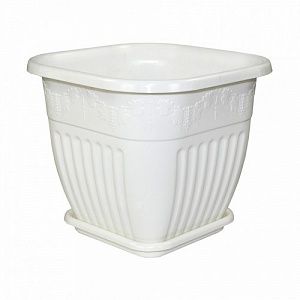 Горшок цветочный Альтернатива Лозанна 3 л квадратный Белый М1615