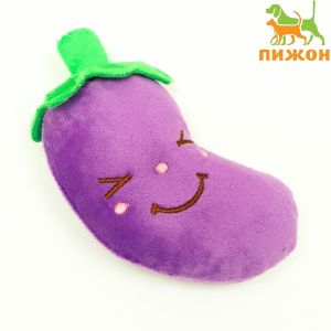 Игрушка для собак «Баклажан» с пищалкой, 20 см, фиолетовая   7673141