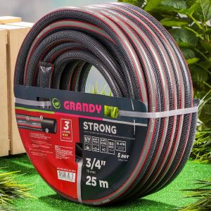 Шланг поливочный, 1/2 , внутренний d15 мм, 15 атм, армированный, 20 м, 3 слоя, Grandy, Ultra+, ПВХ, с фитингами, AGL061220F