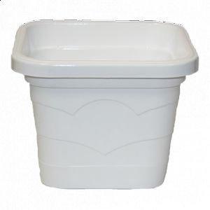 Кашпо Валенсия Квадрат 19 белый 2,9 л с поддоном 065100