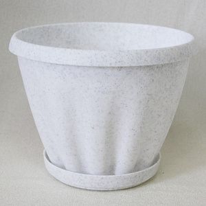 Горшок ФлораПласт Знатный мрамор c поддоном d225 3,9 л 042769