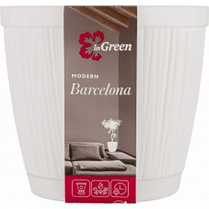 Горшок для цветов InGreen Barcelona 1,8 л, D155 мм Mexican Fresh белый IG623010006