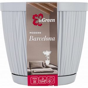 Горшок для цветов InGreen Barcelona 1,8 л, D155 мм утренний туман IG623010025