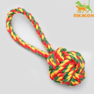 Игрушка канатная «Мяч с петлей», до 65 гр, микс цветов 3673740