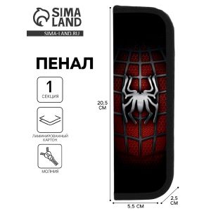 Пенал 1 секция, 55 х 205 х 25 мм, Calligrata «Паук», ламинированный картон