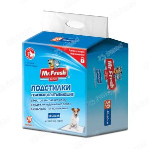 Подстилки гелевые впитывающие для собак и кошек МистерФрэш ЭКСПЕРТ Regular 40*60 30 шт F501
