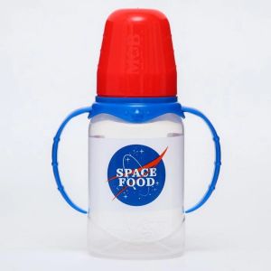 Бутылочка для кормления Space food, 150 мл цилиндр, с ручками