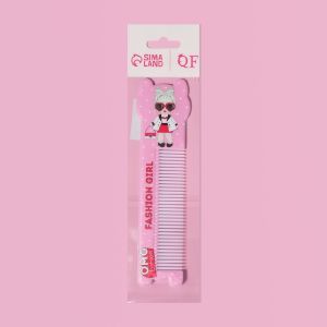 Расчёска «Fashion», с ручкой, фигурная, 14,7 × 3,7, разноцветная