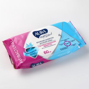 Салфетки влажные «Aura Tropic Cocktail» c антибактериальным эффектом, 60 шт 1815885