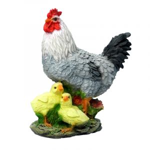 Фигура садовая Курица с цыплятами 36х23х40 см