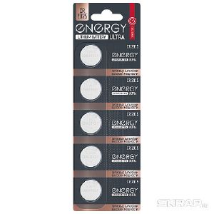 Батарейка литиевая Energy Ultra CR2025/5B УПАКОВКА 5 ШТ