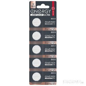 Батарейка литиевая Energy Ultra CR2032/5B УПАКОВКА 5 ШТ