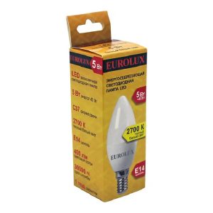 Лампа светодиодная Eurolux E14 5 Вт 2700K Свеча