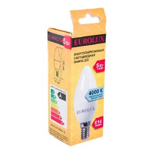 Лампа светодиодная Eurolux E14 5 Вт 4000K Свеча