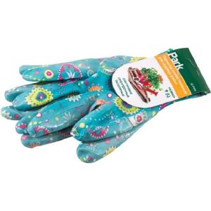 Перчатки садовые Park, с нитрилом, размер L, голубые