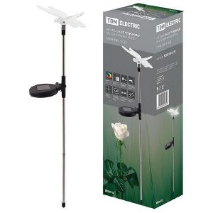 Светильник садовый на солнеч.батареи TDM СС-СТРЕКОЗА меняет цвет Сталь SQ0330-0111