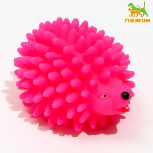 Игрушка пищащая «Ёж» большой для собак, 9 см, розовая