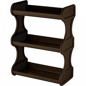 Полка навесная Keeplex Rattan трехсекционная 41,6х16х9,5 см темный каштан KL168212011