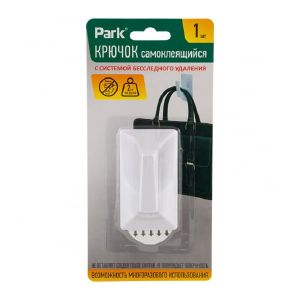 Крючок самоклеящийся Park, 4,5x8 см, 1 шт, белый