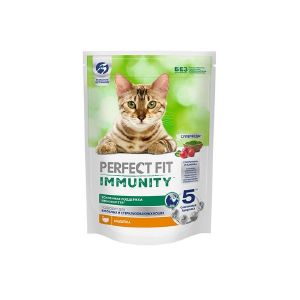 Сухой корм PERFECT FIT Immunity для домашних кошек с индейкой 580 г