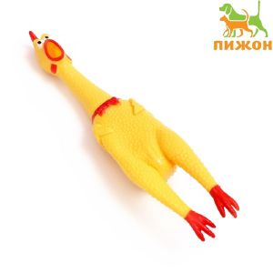 Игрушка пищащая «Задумчивая курица XL» для собак, 41 см, жёлтая 5498121