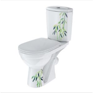 УНИТАЗ-КОМПАКТ «КОМФОРТ» ДЕКОР «БАМБУК» (КОС,НИЖ,СИД,2-КН.АРМ) (ROSA)