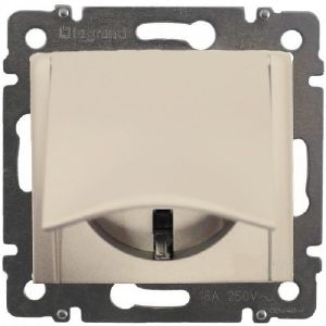Мех. розетки 1-м. с/у с/з LEGRAND VALENA с крышкой Слон. Кость 774322 (Р)