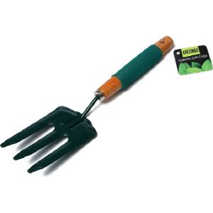Вилка садовая 33 см, рукоять дерево с поролоном 150723
