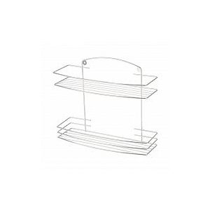 Полка настенная двухъярусная Lecco 27*35*13 см хром