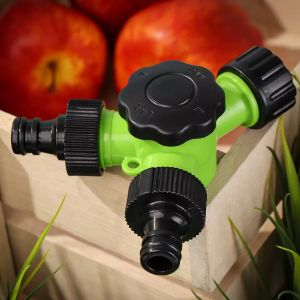 Распределитель для шланга 2-х канальный, с регулировкой подачи воды, быстросъемный, 351364