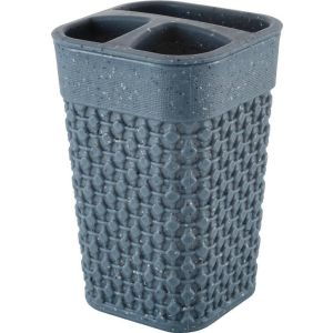 [PT134410026] Подставка для зубных щеток Plast Team Stone 74х74х113мм темный камень