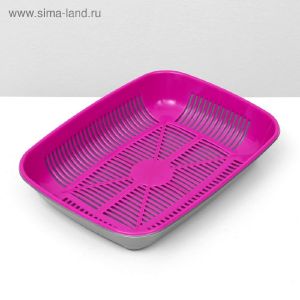 Туалет округлый с сеткой 33,5 х 25 х 6 см, маджента/серый 5077345