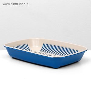 Туалет округлый с сеткой 33,5 х 25 х 6 см, бежевый/синий 5077346