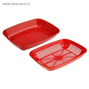 Туалет округлый с сеткой 33,5 х 25 х 6 см, красный/т. красный,  микс сеток 3275759