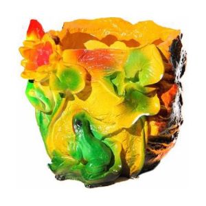 Фигура садовая гипс Кашпо Лилия и лягушка 160х200 мм 105