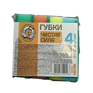 Губка для посуды «Жу-Жу. За порядком я слежу» ЧИСТАЯ СИЛА, 4 шт. НСК 51032