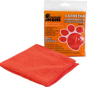 Салфетка из микрофибры М-02Есо, цвет: красный, размер: 25х25см