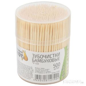 Зубочистки Рыжий кот TP-500, бамбуковые, 500 штук