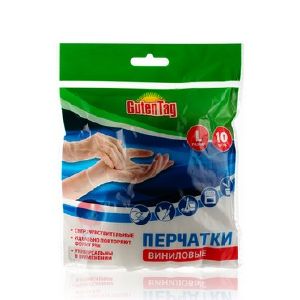 Перчатки виниловые GutenTag, Размер L, 10 шт