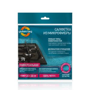 Салфетка из микрофибры GutenTag , Бирюзовый , 30х30см