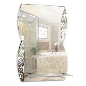 Зеркало MIXLINE Аква 395*600 (ШВ) с полкой/пескоструйный рисунок