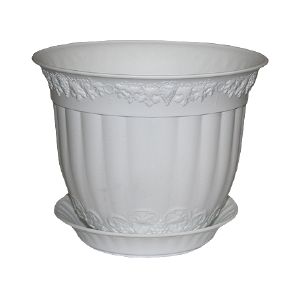 Кашпо Флора d19,5 см 2,5 л с поддоном Белый