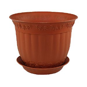 Кашпо Флора d19,5 см 2,5 л с поддоном Терракот