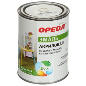 Эмаль универсальная акриловая Ореол глянцевая зеленая 0,9 кг.