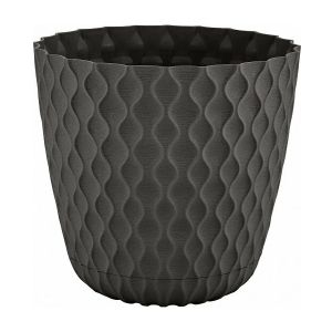 [IG650310011] Горшок для цветов InGreen Wave с дренажной сеткой и съемным поддоном 4,7л,  D205мм, горький шоколад