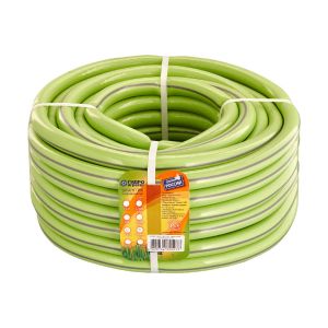 Шланг поливочный, 1/2 , внутренний d15 мм, 15 атм, армированный, 25 м, 3 слоя, Клевер, Люкс, ПВХ, черно-желтый