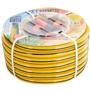 Шланг 3/4х20м армиров 3-х сл желтый с черной полосой +набор коннекторов Гидроагрегат