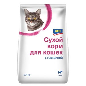 Сухой корм для кошек Aro Говядина 2,4 кг