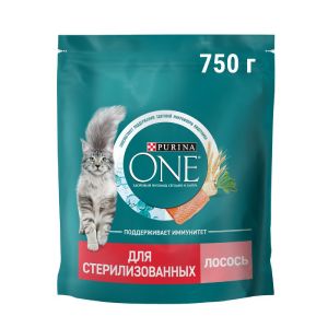 Сухой корм для стерилизованных кошек Purina One Лосось с пшеницей 750 гр