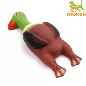 Игрушка пищащая «Скромная утка» для собак, 18 х 7 х 4 см, коричневая